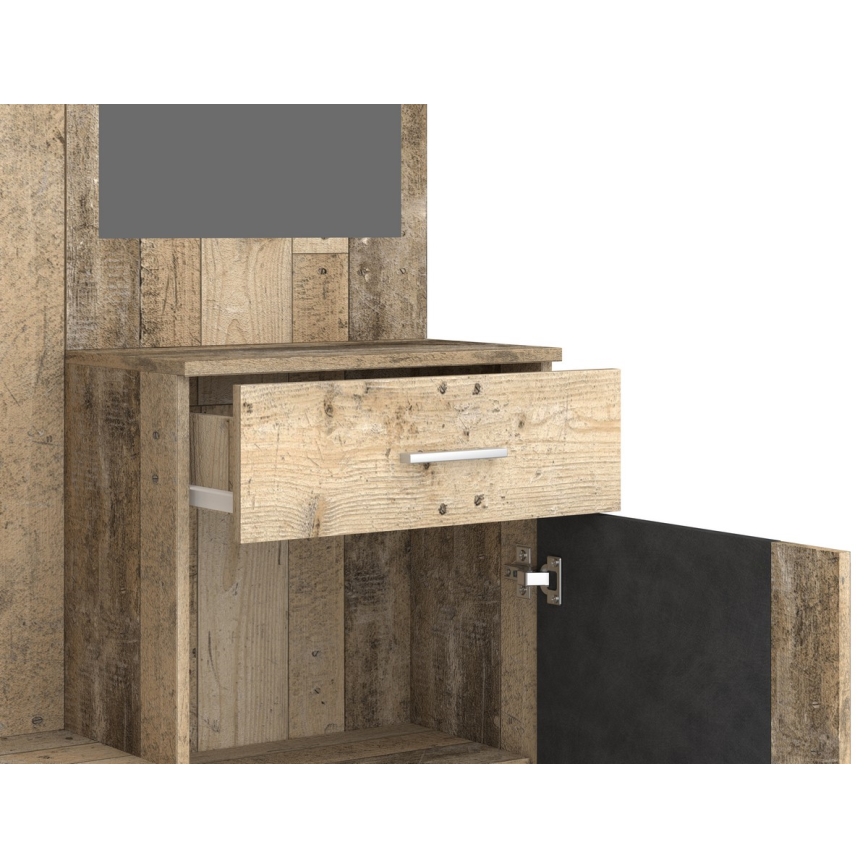 Έπιπλο εισόδου με καθρέφτη NOLAN καφέ/ανθρακί