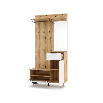 Έπιπλο εισόδου με καθρέφτη SVEN, καφέ/λευκό