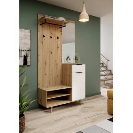 Έπιπλο εισόδου με καθρέφτη SVEN καφέ/λευκό