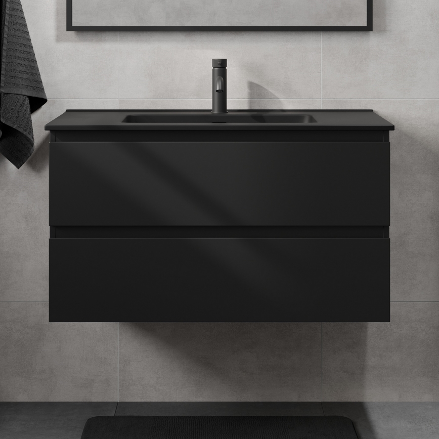 Έπιπλο μπάνιου KENWOOD 91 cm με νιπτήρα, μαύρο