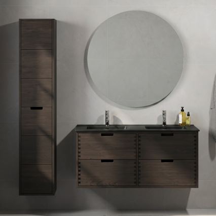 Έπιπλο μπάνιου με νιπτήρα GRIBSKOV 120 cm καφέ/δρυς/μαύρο