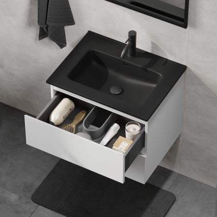 Έπιπλο μπάνιου με νιπτήρα KENWOOD 61x52x45 cm λευκό/μαύρο