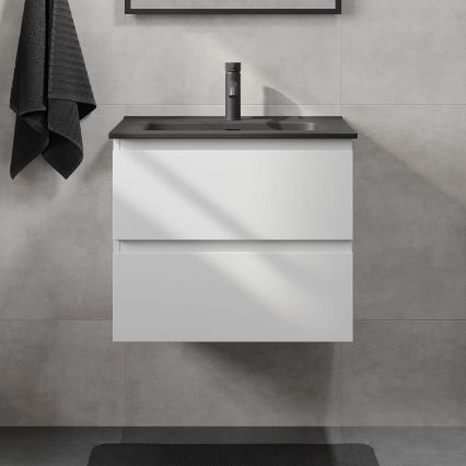 Έπιπλο μπάνιου με νιπτήρα KENWOOD 61x52x45 cm λευκό/μαύρο