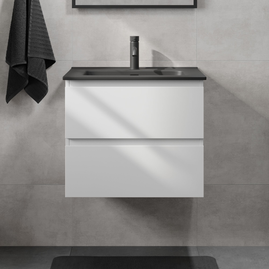 Έπιπλο μπάνιου με νιπτήρα KENWOOD 61x52x45 cm λευκό/μαύρο