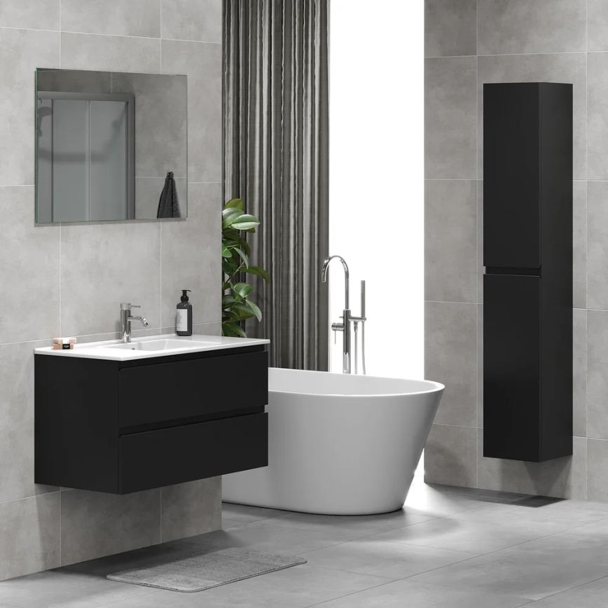 Έπιπλο μπάνιου με νιπτήρα KENWOOD, 91 x 50 x 45 εκ., μαύρο