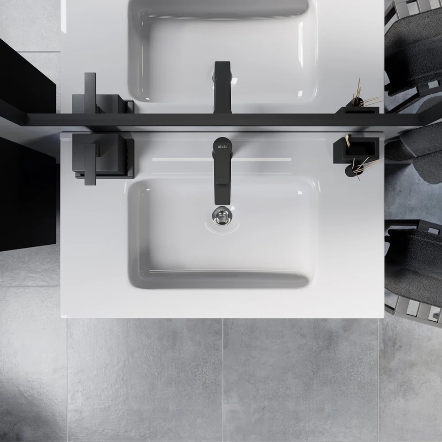 Έπιπλο μπάνιου με νιπτήρα LYKE, 80 εκ., μαύρο