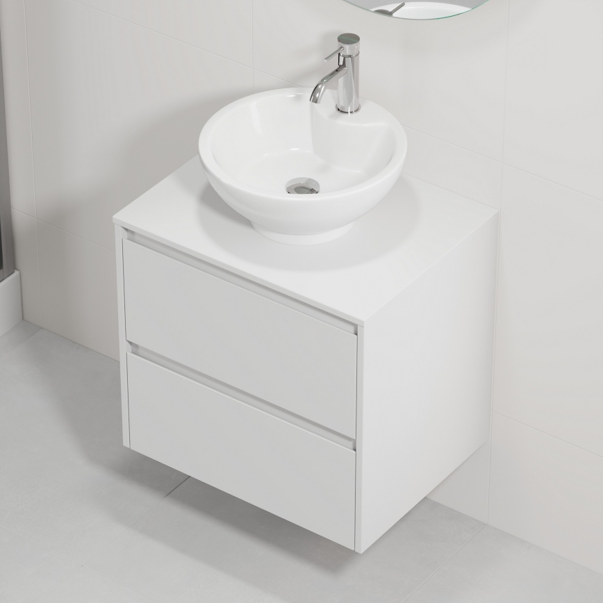 Έπιπλο μπάνιου με νιπτήρα TRONDHEIM/DRAMMEN 60x57x46 εκ. λευκό
