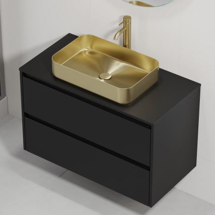 Έπιπλο μπάνιου με νιπτήρα TRONDHEIM/LJORDAL 90x57x46 cm μαύρο/μπρούτζινο