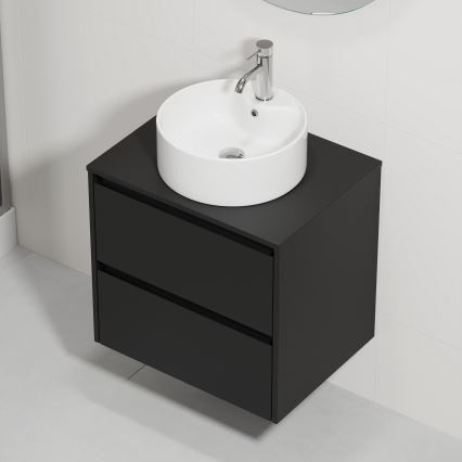 Έπιπλο μπάνιου με νιπτήρα TRONDHEIM/VIKEDAL 60x57x46 cm μαύρο/λευκό