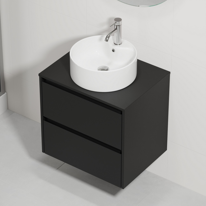 Έπιπλο μπάνιου με νιπτήρα TRONDHEIM/VIKEDAL 60x57x46 cm μαύρο/λευκό