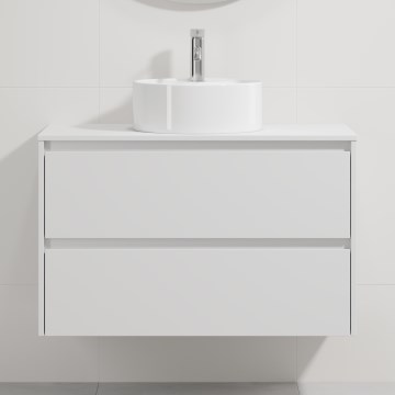 Έπιπλο μπάνιου με νιπτήρα TRONDHEIM/VIKEDAL 90x57x46 cm λευκό