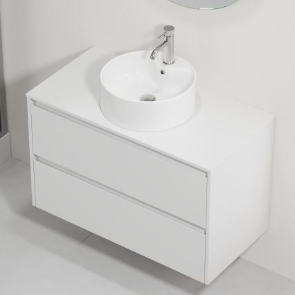 Έπιπλο μπάνιου με νιπτήρα TRONDHEIM/VIKEDAL 90x57x46 cm λευκό