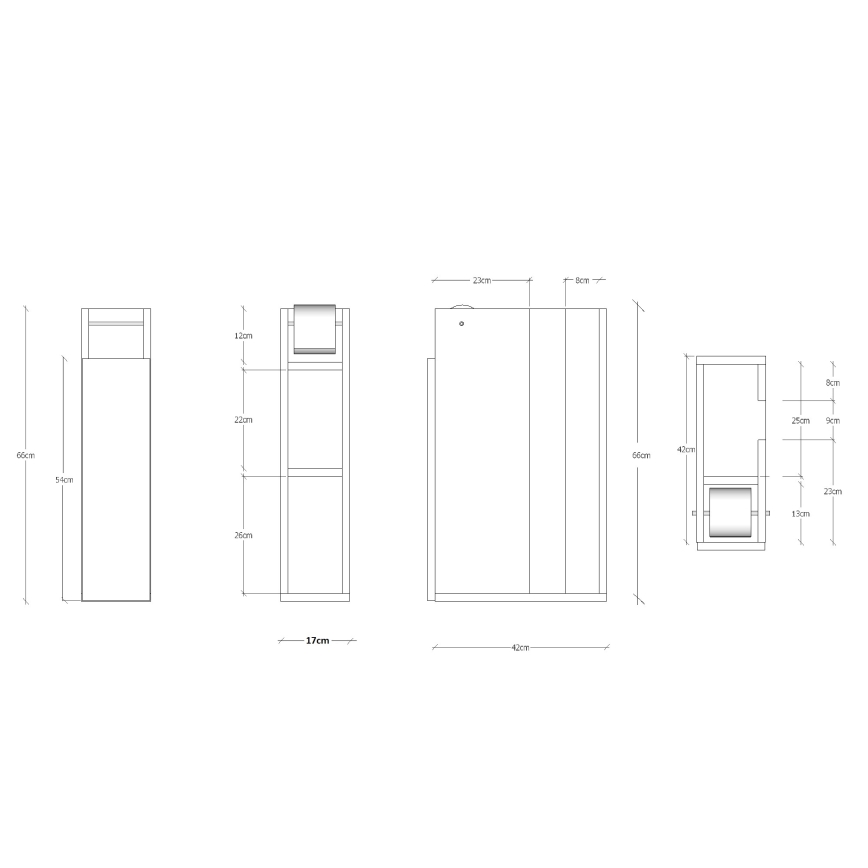 Έπιπλο μπάνιου με χαρτοθήκη PAPER 66x42 cm λευκό