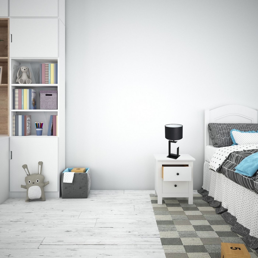 Επιτραπέζια λάμπα 1xE27/60W/230V 45 cm μαύρο/λευκό