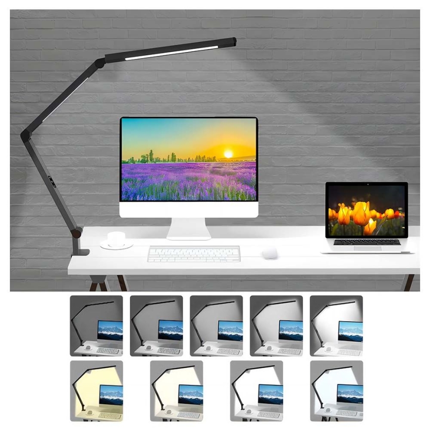 LED Dimming αφής εύκαμπτο Επιτραπέζιο φωτιστικό POINTIQ LED/12W/230V 3000/4000/5000/6500K CRI 92 μαύρο