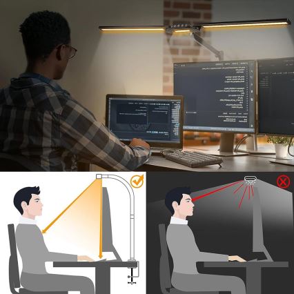 LED Dimming αφής εύκαμπτο Επιτραπέζιο φωτιστικό POINTIQ LED/24W/230V 3000-6500K CRI 92 μαύρο