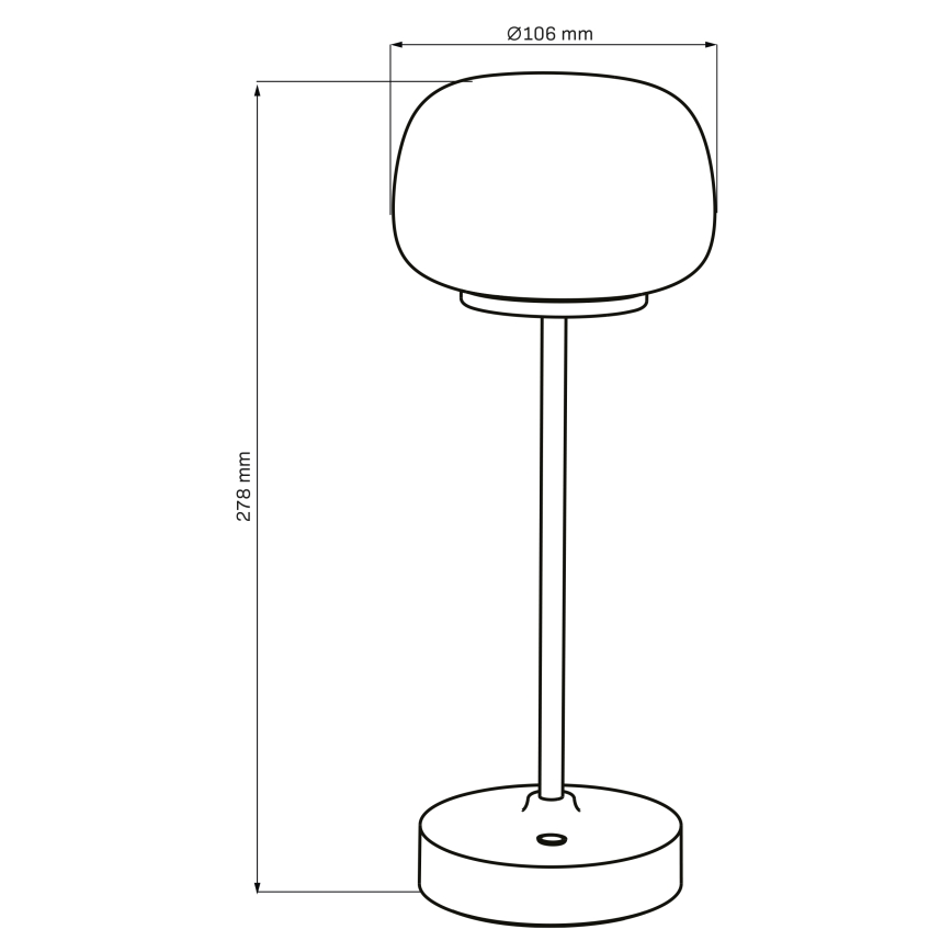 Επιτραπέζια λάμπα αφής dimming LED RIMINI LED/2W/5V USB 2000 mAh μαύρο/λευκό