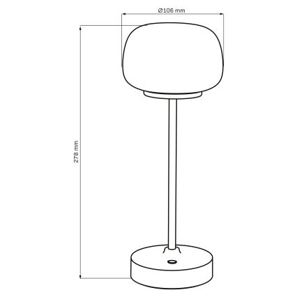 Επιτραπέζια λάμπα αφής dimming LED RIMINI LED/2W/5V USB 2000 mAh ματ χρώμιο/λευκό