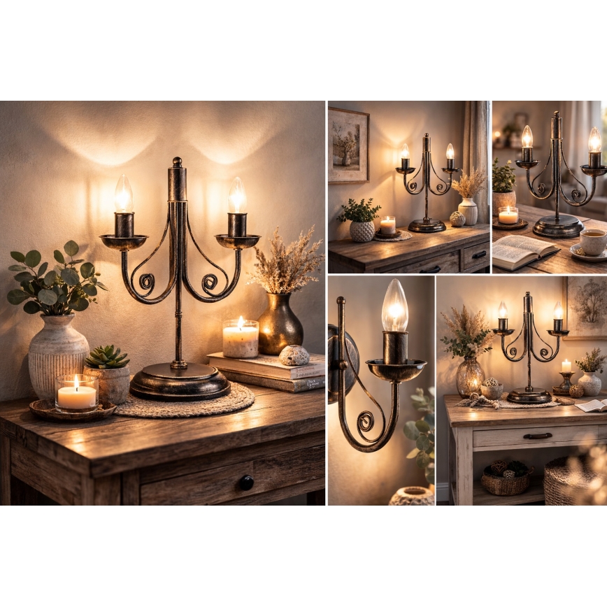 Επιτραπέζια λάμπα DONATO 2xE14/40W/230V