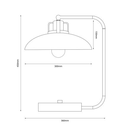 Επιτραπέζια λάμπα FELIX 1xE27/60W/230V μπλε