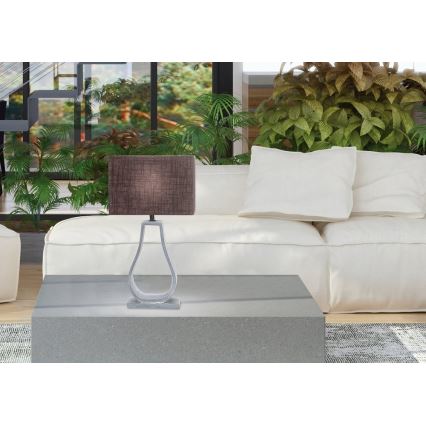 Επιτραπέζια λάμπα FEMO 1xE14/40W/230V γκρι/καφέ