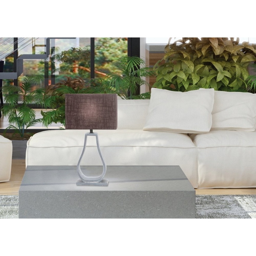 Επιτραπέζια λάμπα FEMO 1xE14/40W/230V γκρι/καφέ