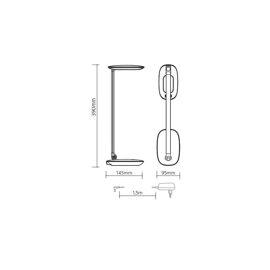 Επιτραπέζια λάμπα LED Dimmable με USB MOANA LED/6W/230V ροζ