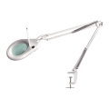 Επιτραπέζια λάμπα LED με μεγενθυντκό φακό LED/9W/230V λευκό/γυαλιστερό χρώμιο