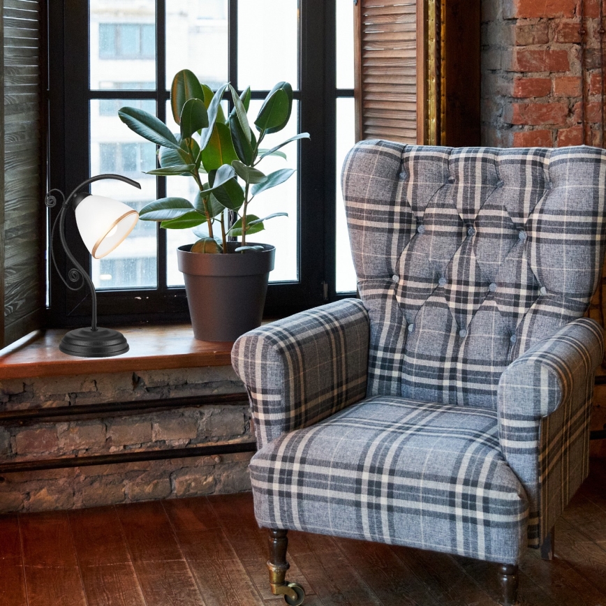 Επιτραπέζια λάμπα RETRO II 1xE27/60W/230V μαύρο ματ