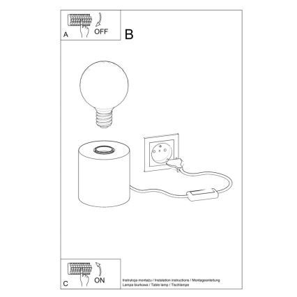 Επιτραπέζια λάμπα SALGADO 1xE27/15W/230V μπετόν