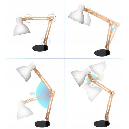 Επιτραπέζιο φωτιστικό 1xE27/40W/230V λευκό/μαύρο