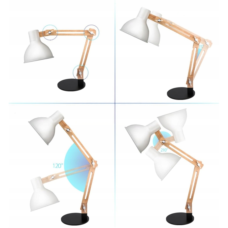 Επιτραπέζιο φωτιστικό 1xE27/40W/230V λευκό/μαύρο