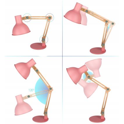 Επιτραπέζιο φωτιστικό 1xE27/40W/230V ροζ