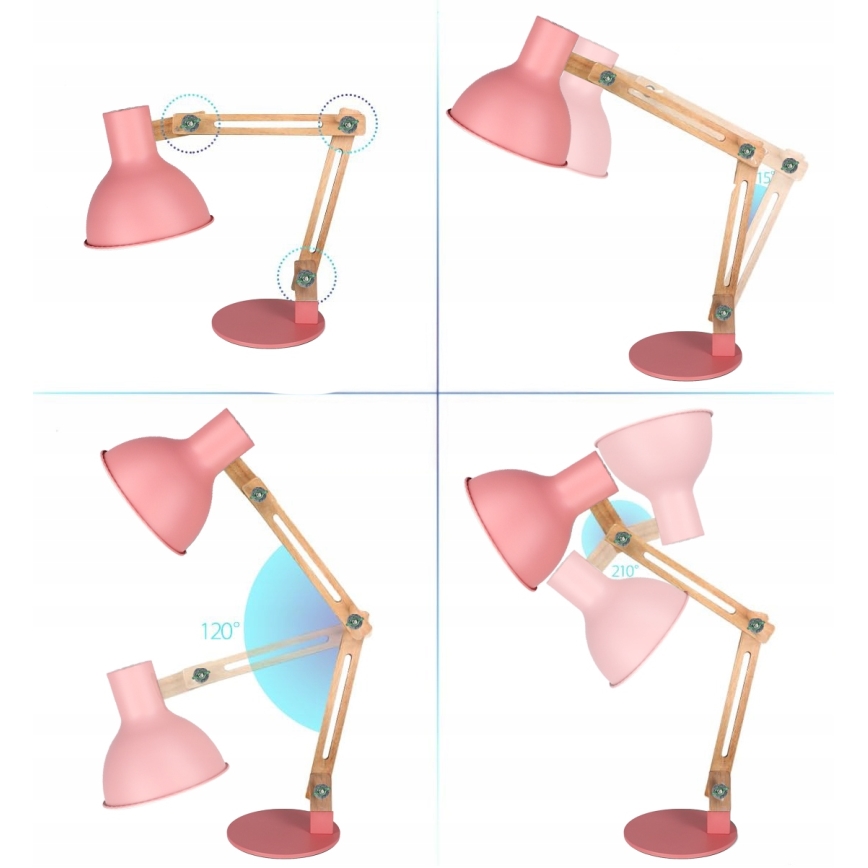Επιτραπέζιο φωτιστικό 1xE27/40W/230V ροζ