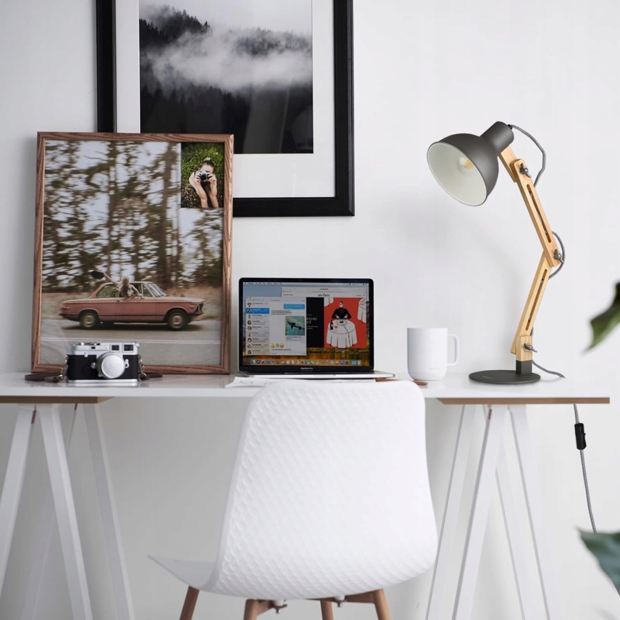 Επιτραπέζιο φωτιστικό 1xE27/40W/230V γκρι