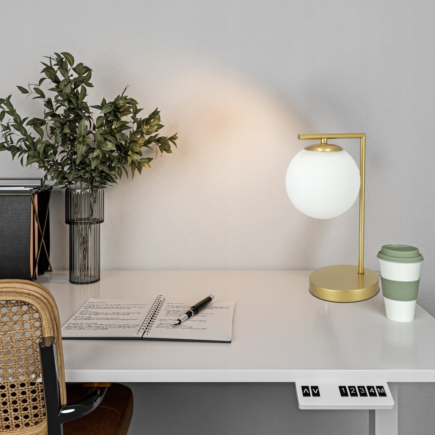 Επιτραπέζιο φωτιστικό 1xE27/40W/230V χρυσό/λευκό