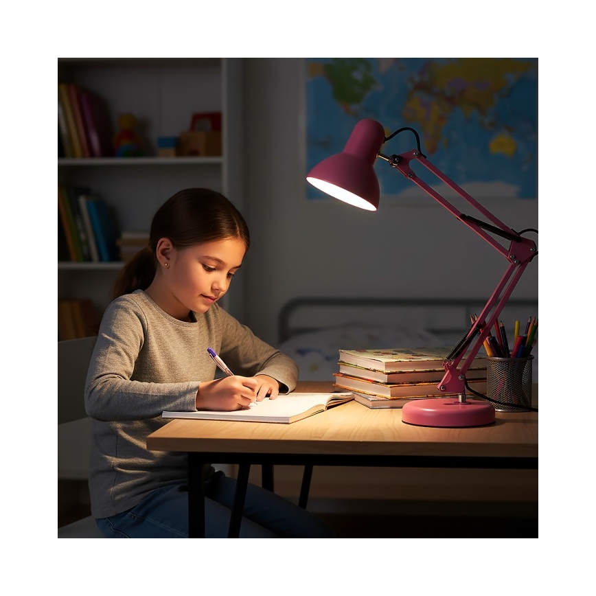 Επιτραπέζιο φωτιστικό AURIQ 1xE27/60W/230V ροζ