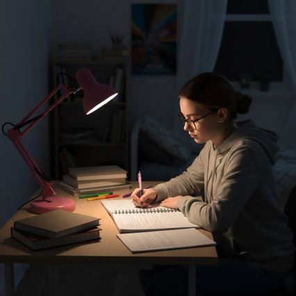 Επιτραπέζιο φωτιστικό AURIQ 1xE27/60W/230V ροζ