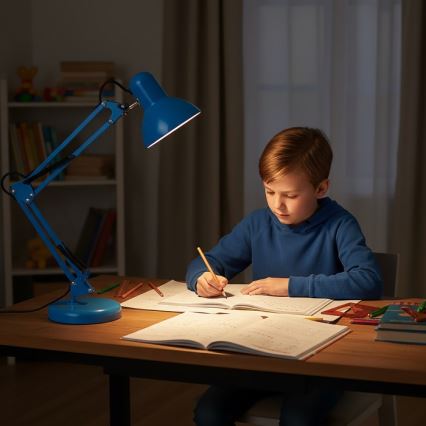 Επιτραπέζιο φωτιστικό AURIQ 1xE27/60W/230V μπλε