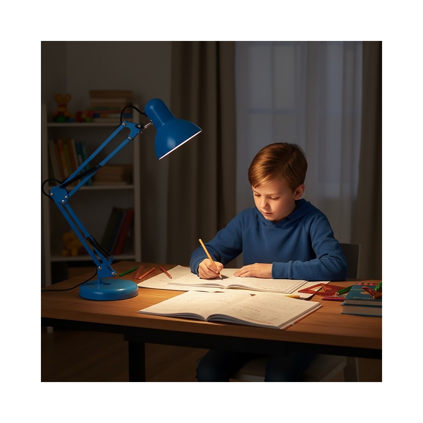 Επιτραπέζιο φωτιστικό AURIQ 1xE27/60W/230V μπλε
