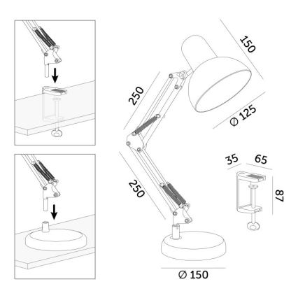 Επιτραπέζιο φωτιστικό AURIQ 1xE27/60W/230V μπλε