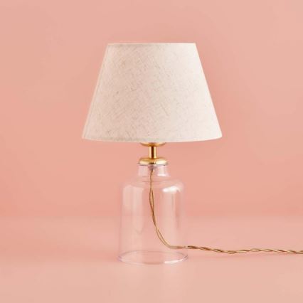 Επιτραπέζιο φωτιστικό AYD 1xE27/40W/230V κρεμ/διαφανές