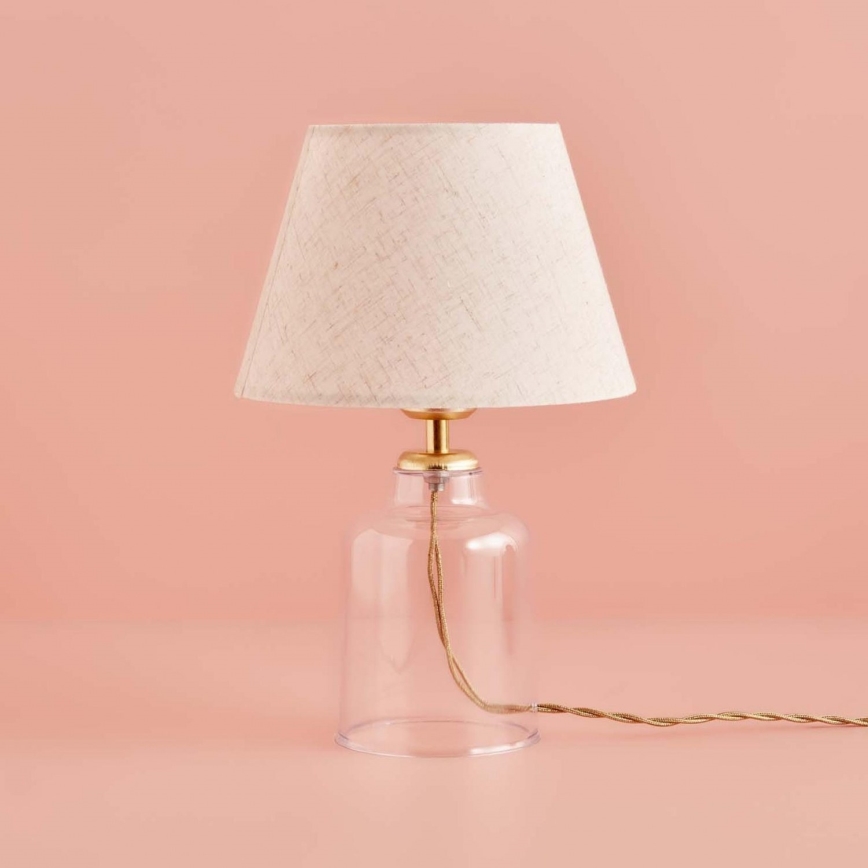 Επιτραπέζιο φωτιστικό AYD 1xE27/40W/230V κρεμ/διαφανές