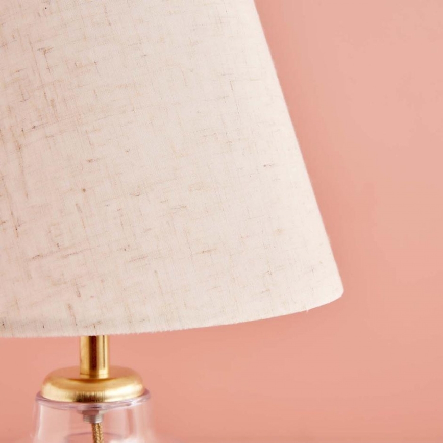 Επιτραπέζιο φωτιστικό AYD 1xE27/40W/230V κρεμ/διαφανές