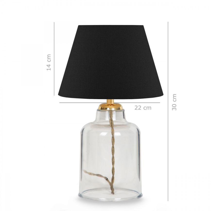 Επιτραπέζιο φωτιστικό AYD 1xE27/40W/230V μαύρο/διάφανο