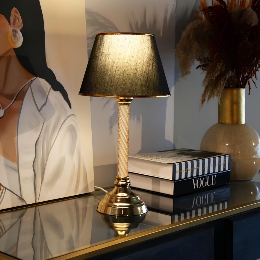 Επιτραπέζιο φωτιστικό AYD 1xE27/40W/230V μαύρο/χρυσό