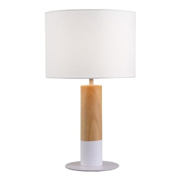 Επιτραπέζιο φωτιστικό CARROL 1xE27/40W/230V λευκό/καφέ