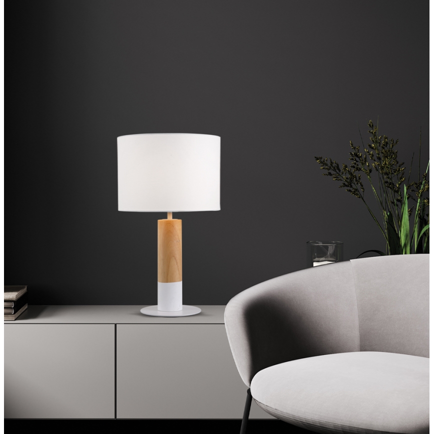 Επιτραπέζιο φωτιστικό CARROL 1xE27/40W/230V λευκό/καφέ