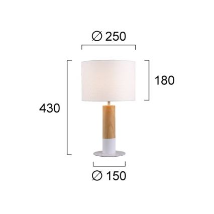 Επιτραπέζιο φωτιστικό CARROL 1xE27/40W/230V λευκό/καφέ