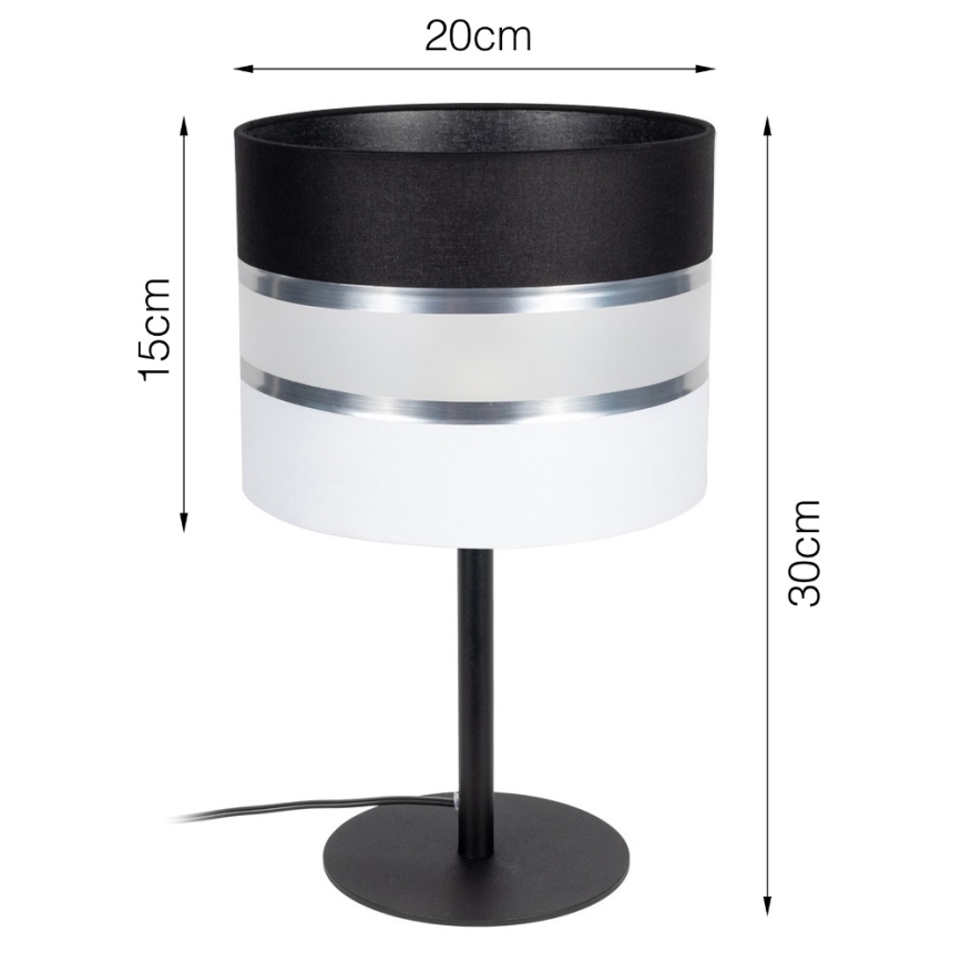 Επιτραπέζιο φωτιστικό CORAL 1xE27/60W/230V μαύρο/λευκό